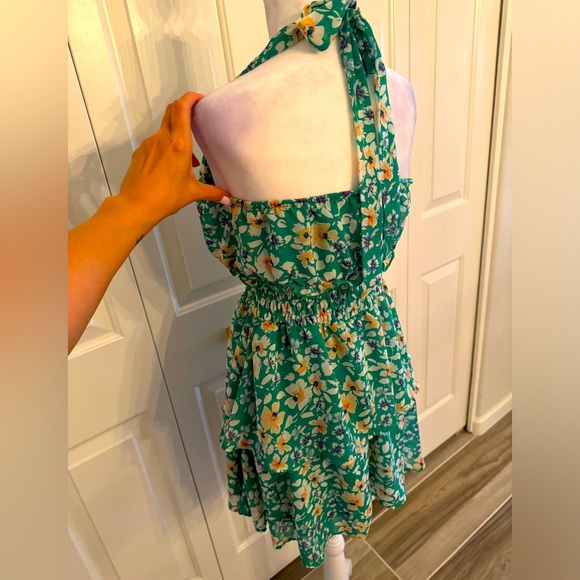 Sienna Sky Green Floral Halter Sundress - Picture 3 of 4